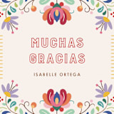 "Fiesta Florals Notecard (Muchas Gracias)" - Personalized Stationery in Ivory by Amber Barkley - Close-Up