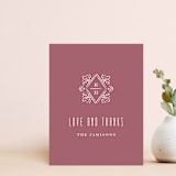 "Diamond Monogram Thank You Card" - Personalized Stationery in Rose by Amber Barkley - Front