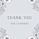 "Vintage Blooms Thank You Card" - Personalized Stationery in Midnight by Amber Barkley - Close-Up