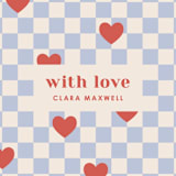 "Checkered Hearts Note Card" - Personalized Stationery in Cherry by Amber Barkley - Close-Up