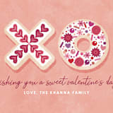 "XO Cookies Note Card" - Personalized Stationery in Peach by Amber Barkley - Close-Up