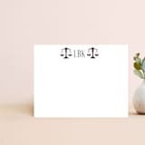 "Scales Of Justice Monogram" - Personalized Stationery in Burgundy by Lisa Travis - Front