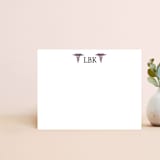 "Cadeceus" - Personalized Stationery in Mulberry by Lisa Travis - Front
