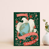 "Dove of Peace of Earth" - Personalized Stationery in Evergreen by Jamie Alexander - Front