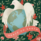 "Dove of Peace of Earth" - Personalized Stationery in Evergreen by Jamie Alexander - Close-Up