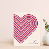 "Rainbow Heart Note Card" - Personalized Stationery in Plum by Amber Barkley - Front