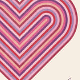 "Rainbow Heart Note Card" - Personalized Stationery in Plum by Amber Barkley - Close-Up