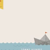 "Smooth Sailing Notecard" - Personalized Stationery in Tomato by Amber Barkley - Close-Up