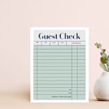 "Guest Check Stationery" - Personalized Stationery in Mint by Jennifer Lew - Front