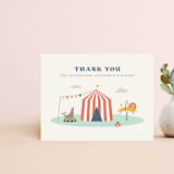 "Off to Join the Circus Thank You Card" - Personalized Stationery in Navy by Amber Barkley - Front