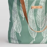 "Sketched Willow" - Carry-All Slouch Tote in Moss by Katharine Watson - Fabric Detail