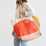 "Abstract Sunset" - Carry-All Slouch Tote in Twilight by Michelle Taylor - On Model