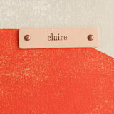 "Abstract Sunset" - Carry-All Slouch Tote in Twilight by Michelle Taylor - Tag Detail