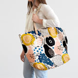 "Farmer's Market" - Carry-All Slouch Tote in Herb by Iveta Angelova - On Model