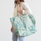 "Botanical greenery" - Carry-All Slouch Tote in Greenery by Lucrecia Caporale - On Model