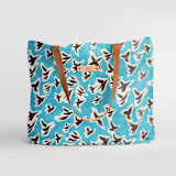 "Birds in Flight" - Carry-All Slouch Tote in Sky by Michelle Fifis - Carry-All Slouch Tote
