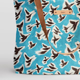 "Birds in Flight" - Carry-All Slouch Tote in Sky by Michelle Fifis - Fabric Detail