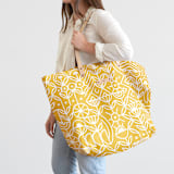 "Deconstruct" - Carry-All Slouch Tote in Sunshine by Michelle Taylor - On Model