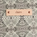 "zigzag" - Carry-All Slouch Tote in Mocha by Miranda Mol - Tag Detail