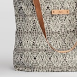 "zigzag" - Carry-All Slouch Tote in Mocha by Miranda Mol - Fabric Detail