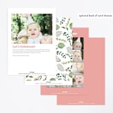 "She's A Wild One" - Children's Birthday Party Invitations in Blush by Susan Moyal - Back of Card Options