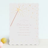 "Magical wand" - Children's Birthday Party Invitations in Cotton Candy by Jackie Crawford - Front