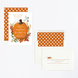 "Pumpkin Patch" - Children's Birthday Party Invitations in Pumpkin by Corie Page - Assembled