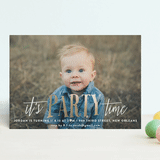 "It's Party Time!" - Children's Birthday Party Invitations in Gold by Chasity Smith - Front