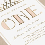 "Pink & Gold" - Children's Birthday Party Invitations in Blush by Erica Krystek - Close-Up