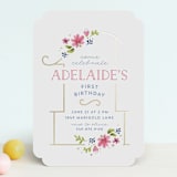 "Simply Sweet One" - Children's Birthday Party Invitations in Gold by JeAnna Casper - Front