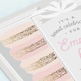 "Macaron Parlor" - Children's Birthday Party Invitations in Mist by Jennifer Lew - Detail