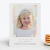 "Glitter & Glam" - Children's Birthday Party Invitations in Glittery Gold by Oma N. Ramkhelawan - Front