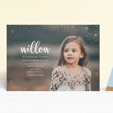 "Snowfall" - Children's Birthday Party Invitations in Gold by Lorent and Leif - Front