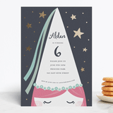 "Principessa" - Children's Birthday Party Invitations in Blackberry by peetie design - Front