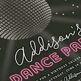 "Dance Party" - Children's Birthday Party Invitations in Raspberry by Kelly Nasuta - Detail
