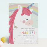 "unicorno" - Children's Birthday Party Invitations in Bubblegum by peetie design - Front