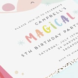 "unicorno" - Children's Birthday Party Invitations in Bubblegum by peetie design - Detail