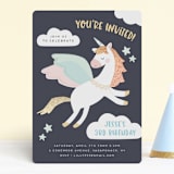 "Magical Pegasus" - Children's Birthday Party Invitations in Azure by peetie design - Front