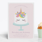 "Sweet Unicorn" - Children's Birthday Party Invitations in Strawberry by Annie Holmquist - Front