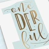 "Onederful" - Children's Birthday Party Invitations in Seafoam by Christina Novak - Detail