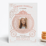 "Princess Carriage" - Children's Birthday Party Invitations in Ballerian Pink by Paper Sun Studio - Front