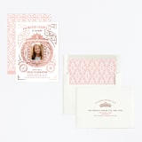 "Princess Carriage" - Children's Birthday Party Invitations in Ballerian Pink by Paper Sun Studio - Assembled