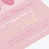 "Let's Plie" - Children's Birthday Party Invitations in Bubblegum by Jen Banks - Detail