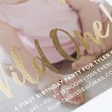 "Wild One!" - Children's Birthday Party Invitations in Snow by Christie Garcia - Detail