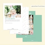 "Sparkler" - Children's Birthday Party Invitations in Spearmint by Lorent and Leif - Back of Card Options