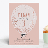 "Confetti Balloon" - Children's Birthday Party Invitations in Dusty Rose by Cass Loh - Front