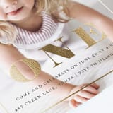 "Turning One" - Children's Birthday Party Invitations in Ebony by Kasia Labocki - Detail