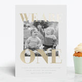 "We Are One" - Children's Birthday Party Invitations in Cloud by Phrosné Barwood - Front
