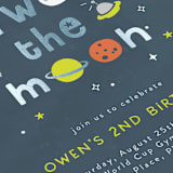 "Two the moon" - Children's Birthday Party Invitations in Midnight by Annie Holmquist - Detail