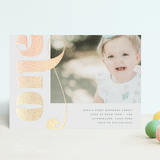 "Golden One" - Children's Birthday Party Invitations in Sparkle by Christie Garcia - Front